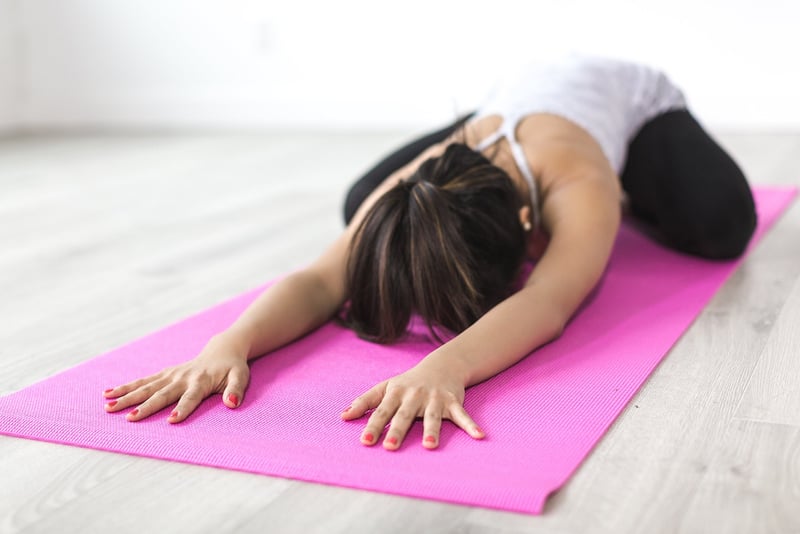 Woman practicing breath awareness